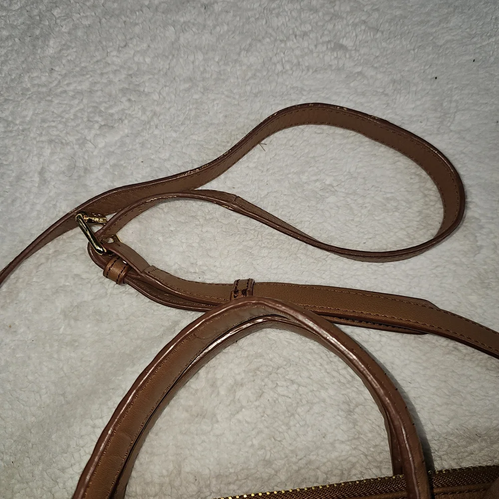 henri bendel Cognac Leather Tote with Removable Strap